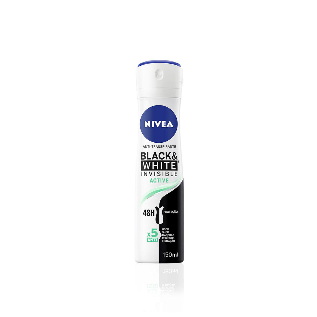 Nivea Desodorante Spray Invisível para Preto e Branco Ativo 150 ml