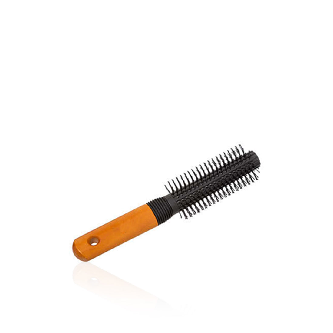 Escova de cabelo radial com cabo de madeira