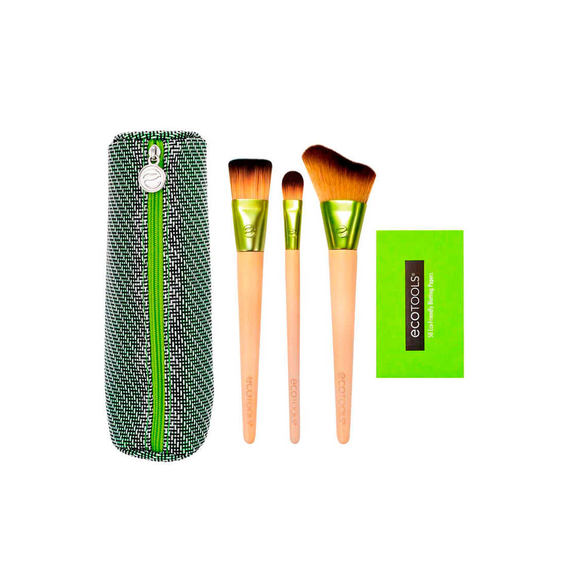 Ecotools Case With 3 Makeup Brushes And Matifying Paper 50 Uni