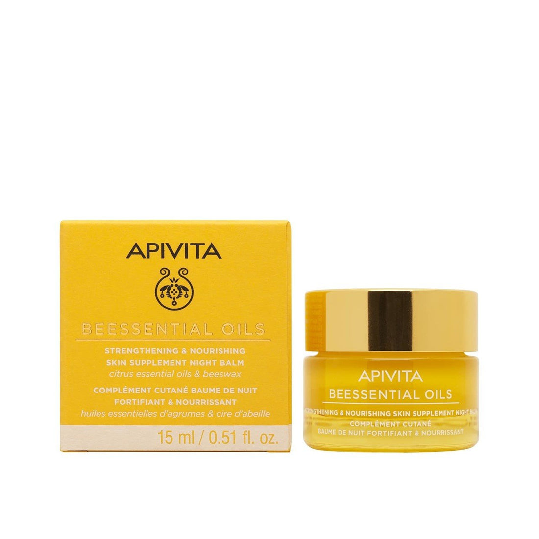 Apivita Beessential Oils Strengthening &amp; Nourishing Night Balm 15ml