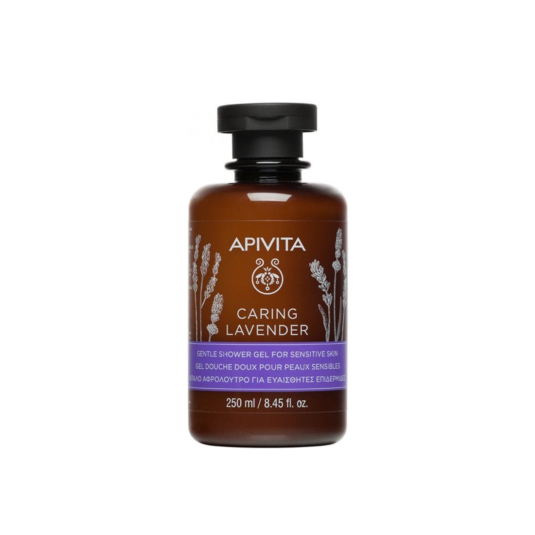 Gel de banho suave Apivita Caring Lavender 250ml