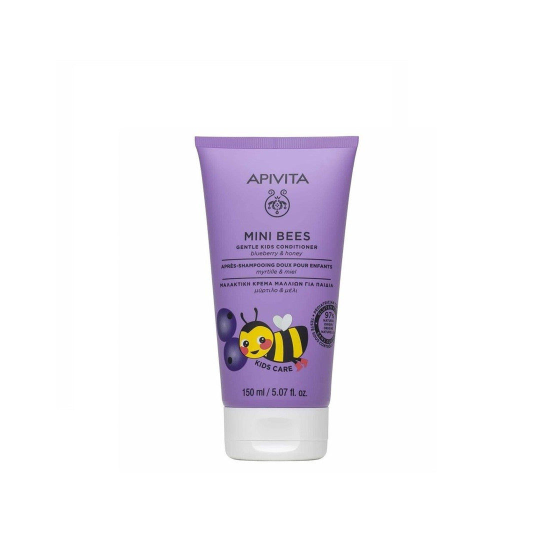 Apivita Mini Bees Après-shampooing doux pour enfants Myrtille et miel 150 ml