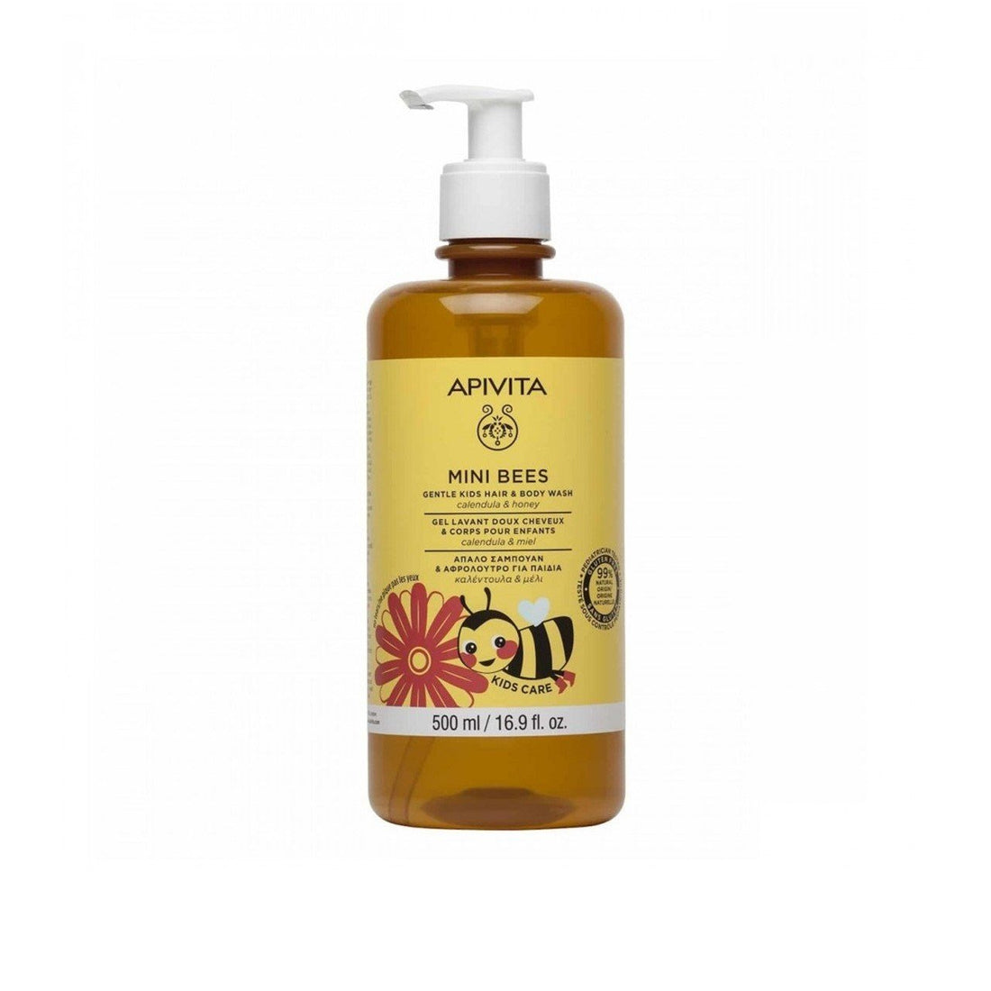 Apivita Mini Bees Gentle Kids Hair &amp; Body Wash Calendula &amp; Honey 500ml