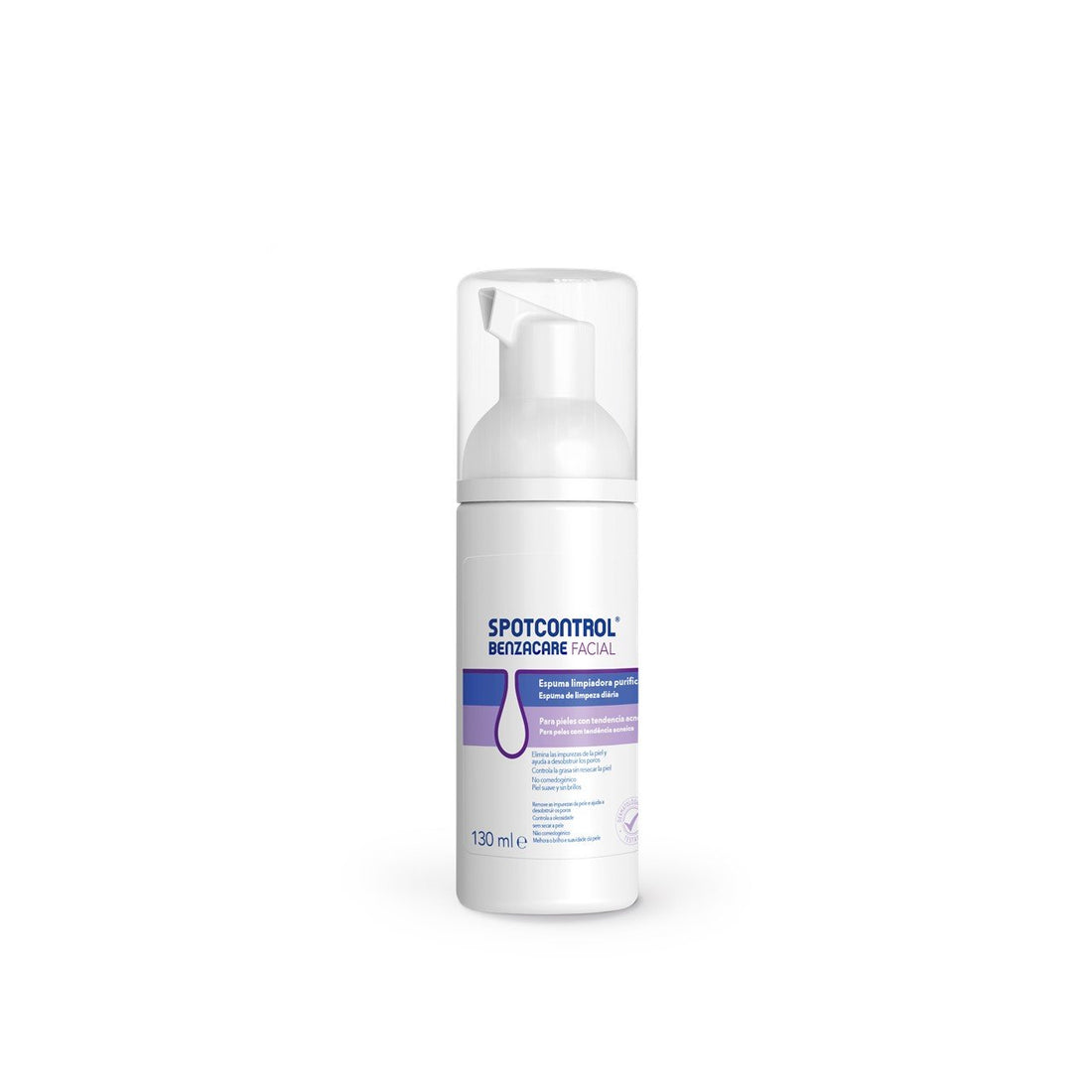 Benzacare Spotcontrol Mousse Nettoyante Purifiante Peau à Tendance Acnéique 130 ml (4,40 fl oz)