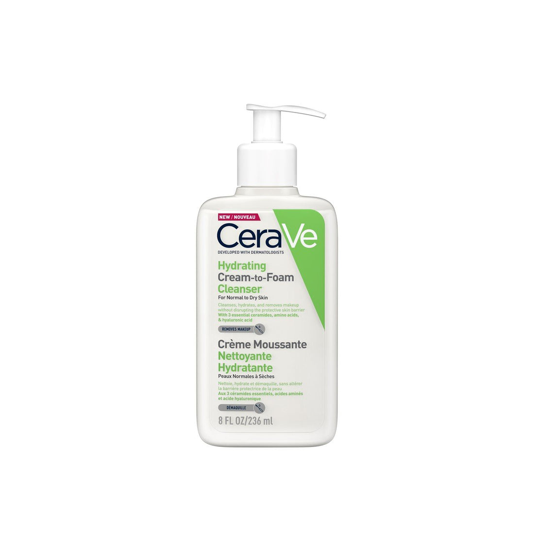CeraVe Hidratante Creme para Espuma de Limpeza Pele Normal a Seca 236ml
