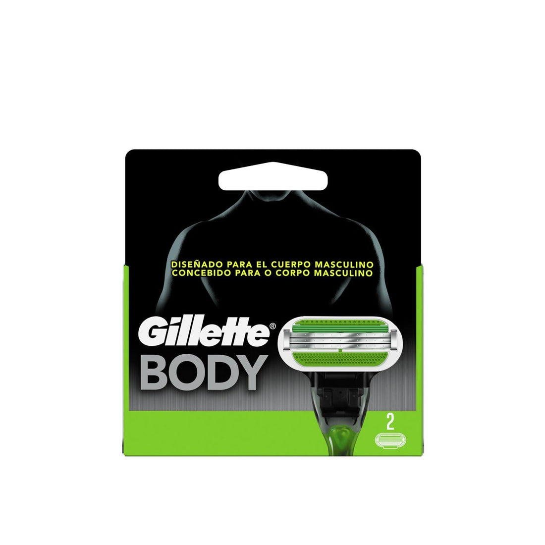 Lâminas de barbear de substituição corporal Gillette x2