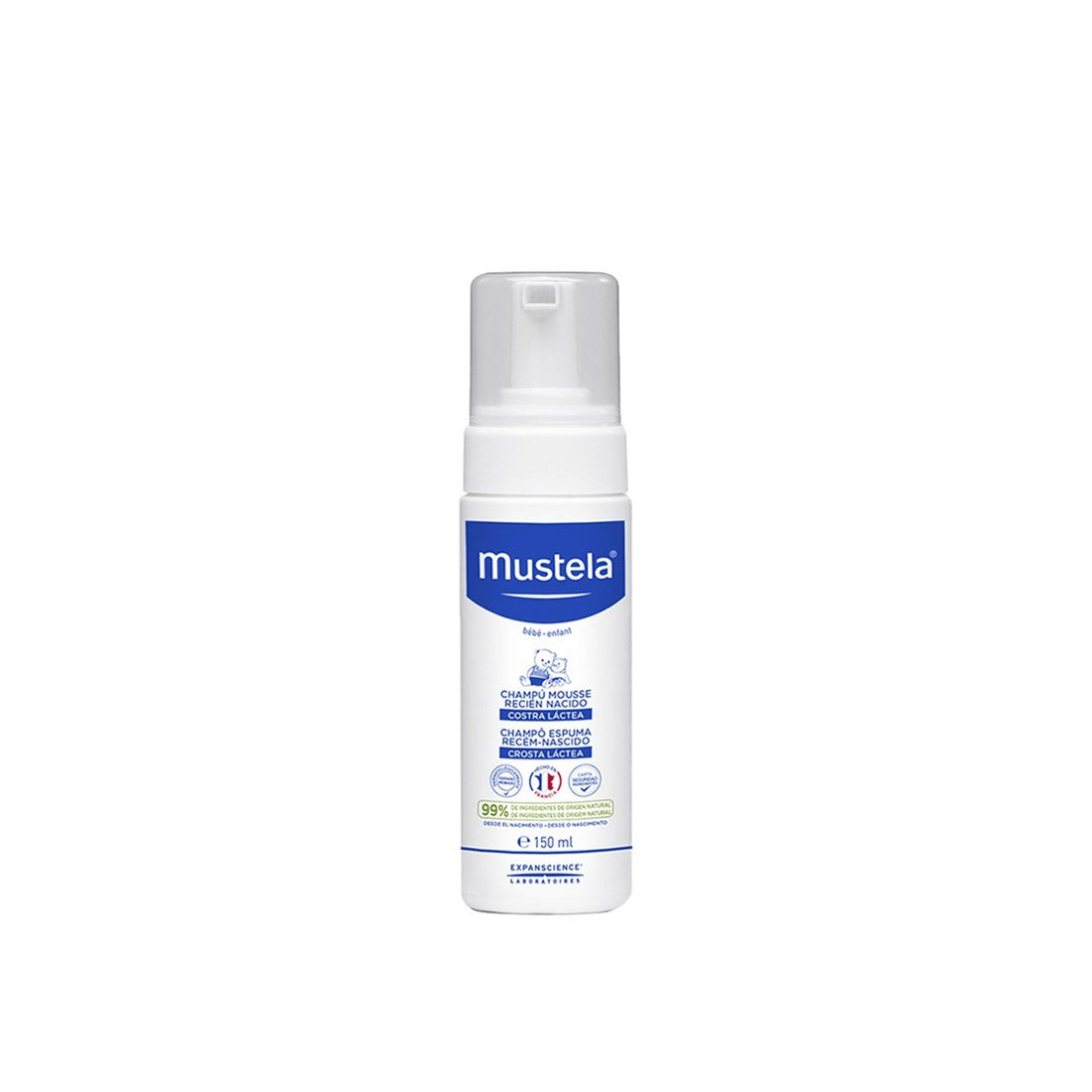 Mustela Baby Shampoo Espuma Leite Crosta Recém Nascido 150ml