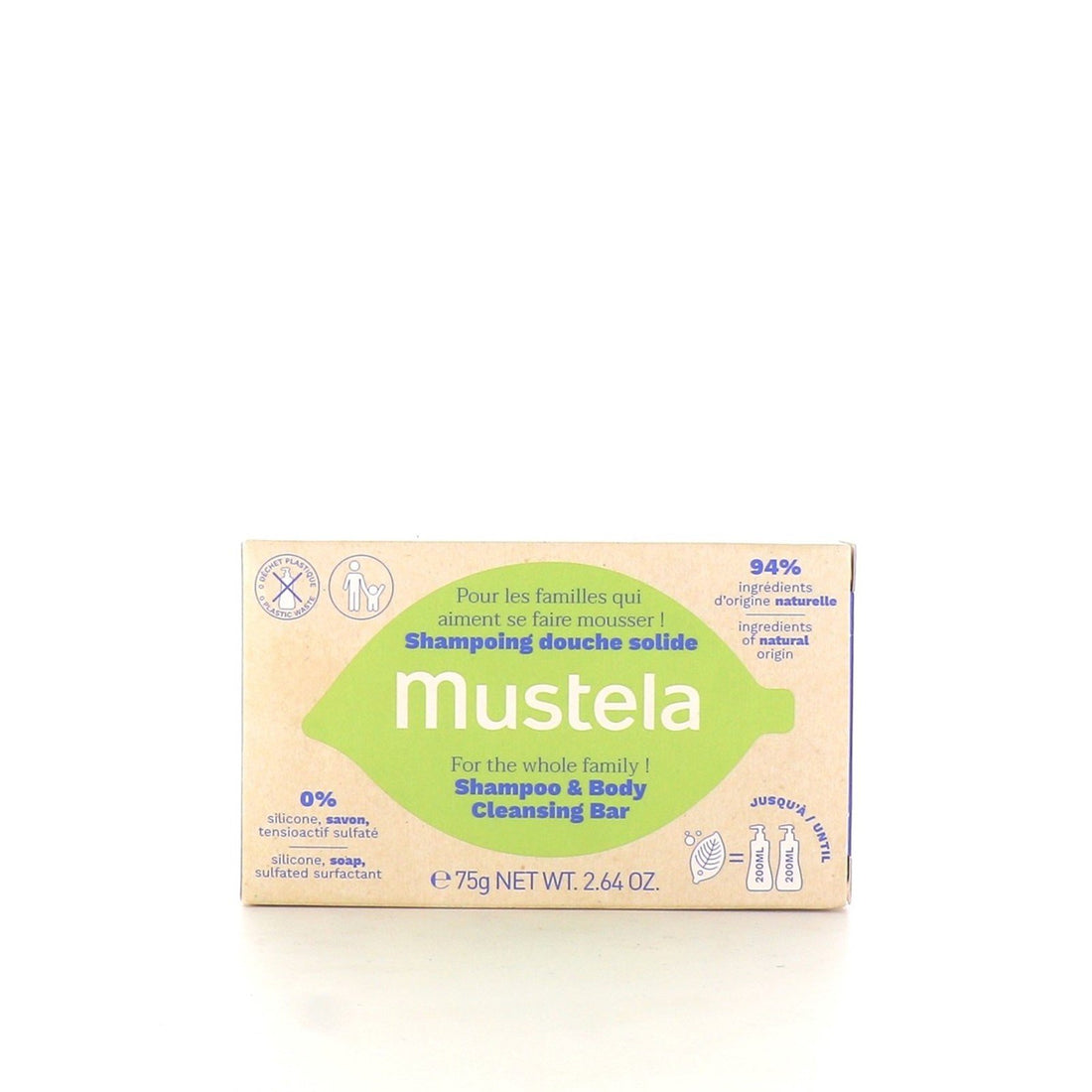 Mustela BIO Shampoo Orgânico e Barra de Limpeza Corporal 75g