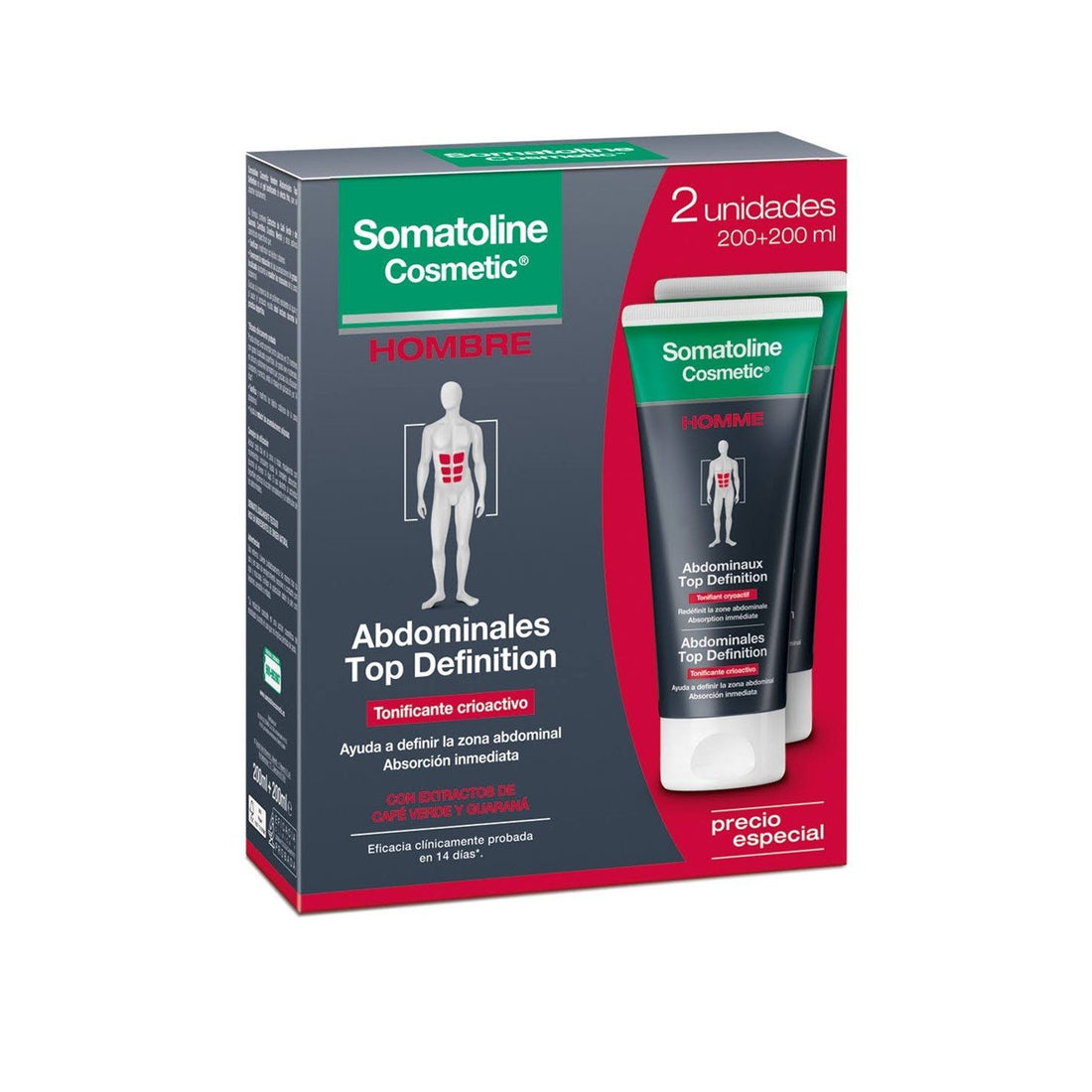 Somatoline Cosmetic Homme Abdominal Top Définition 200 ml x2 Pack Promo