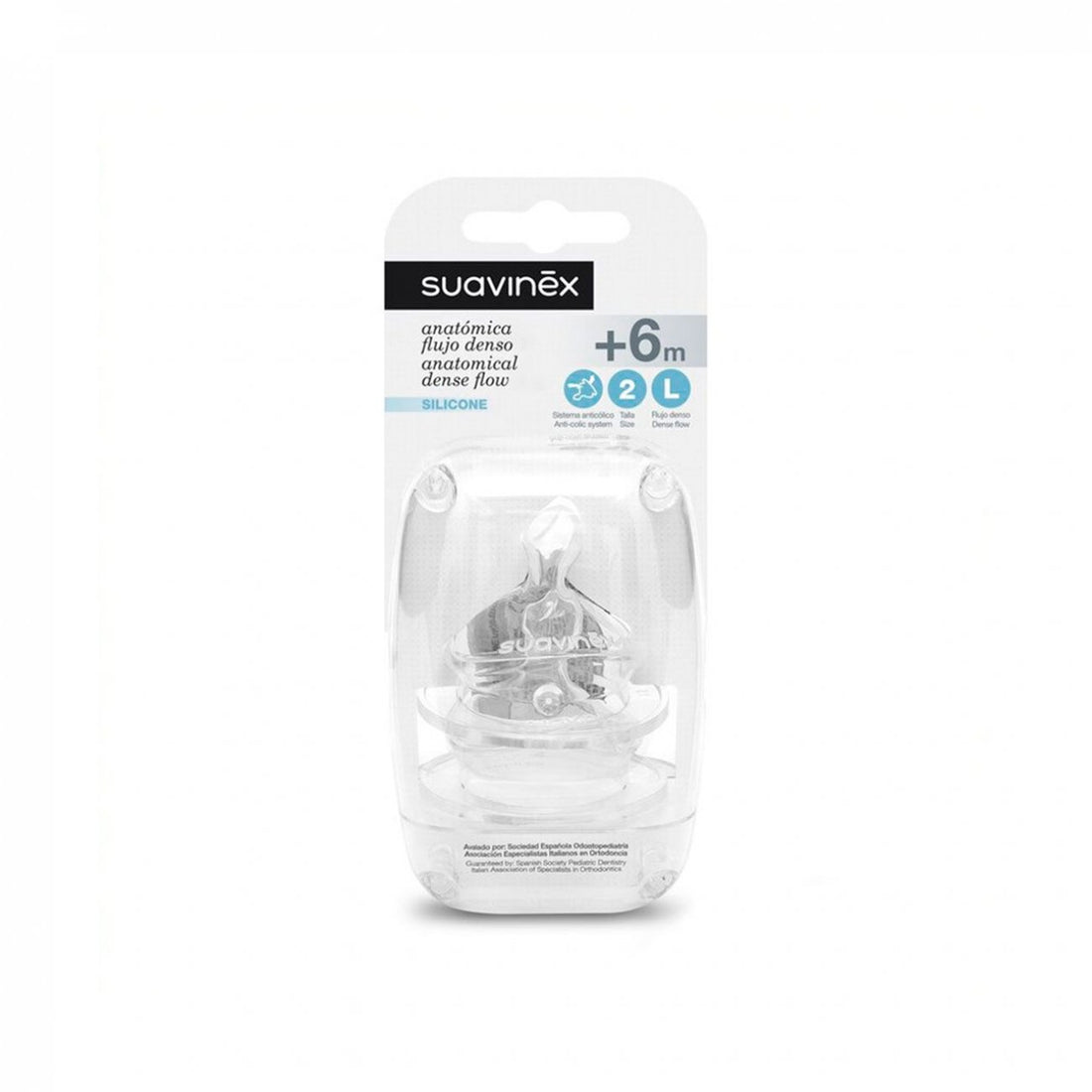 Suavinex Tetina de Silicone Dense Flow T-2 +6m x2
